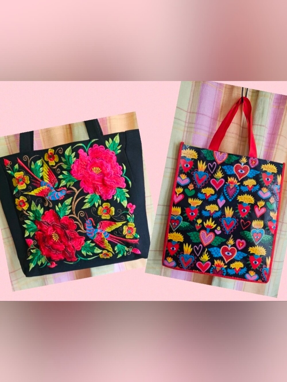 Set - Embroidered Tote & Reusable Scared Heart